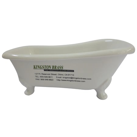 Kingston Brass 7" Slipper Clawfoot Tub Decorative Soap Dish, White BATUB
